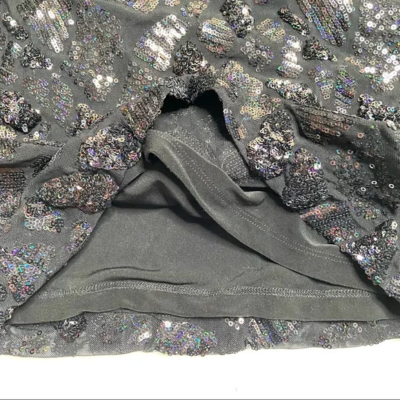 ALBERTO MAKALI Black and Iridescent Sequined Cocktail Dress - Picture 13 of 16